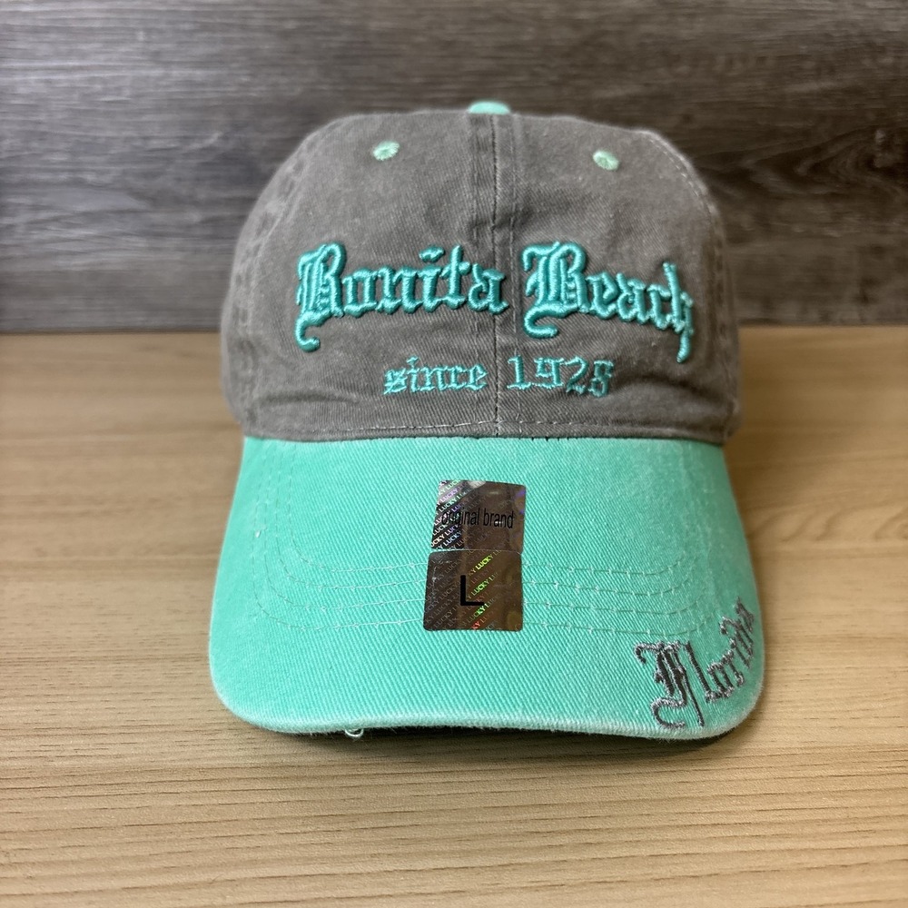 Bonita Beach Hat Cap Strap Back Large Embroidered Florida Vacation